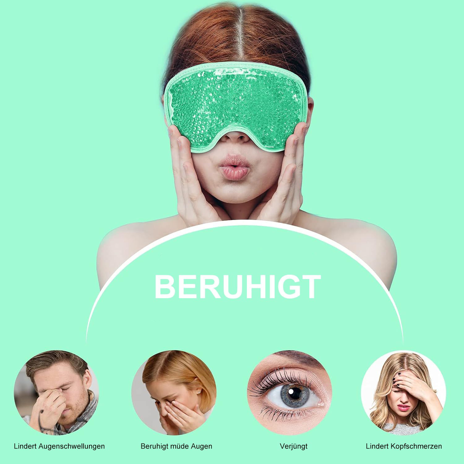 COOL-i Kühlende Gel Augenmaske,Wiederverwendbare Kompresse bei Schwellungen & Müdigkeit