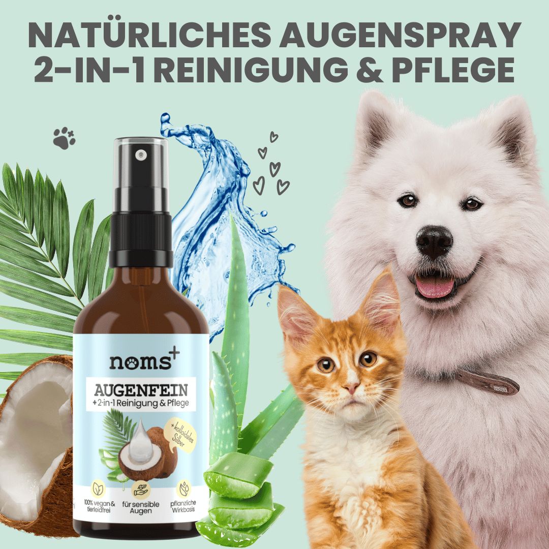 noms+ 2-in-1 Augenfein Reinigung & Pflege mit kolloiadlem Silber für Hunde Katzen 50 ml Spray