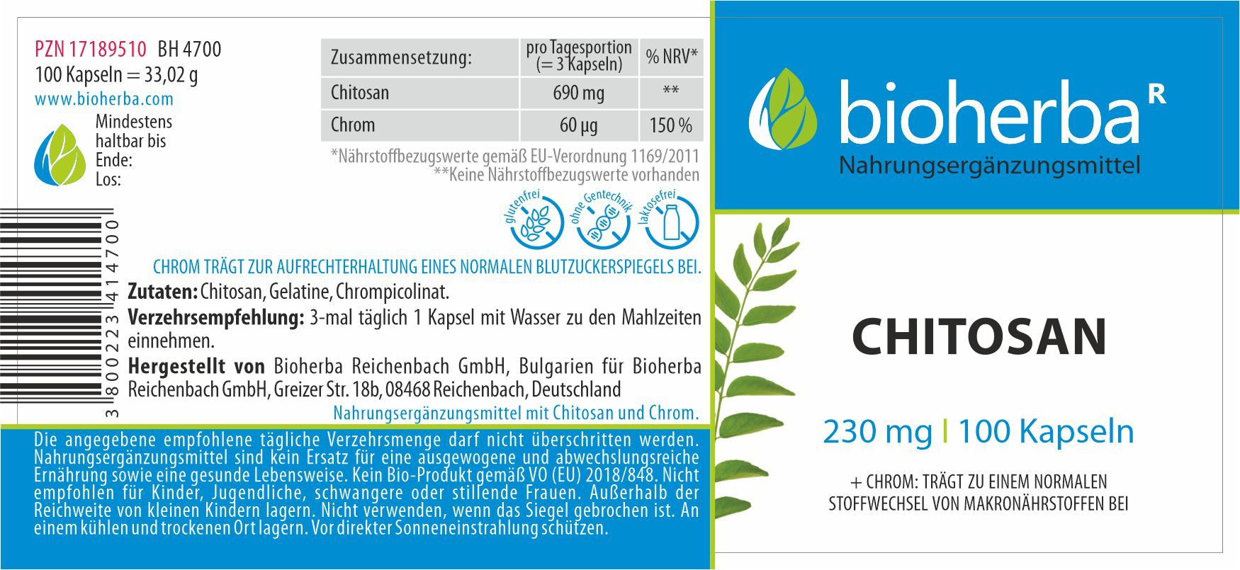 Bioherba Chitosan Kapseln