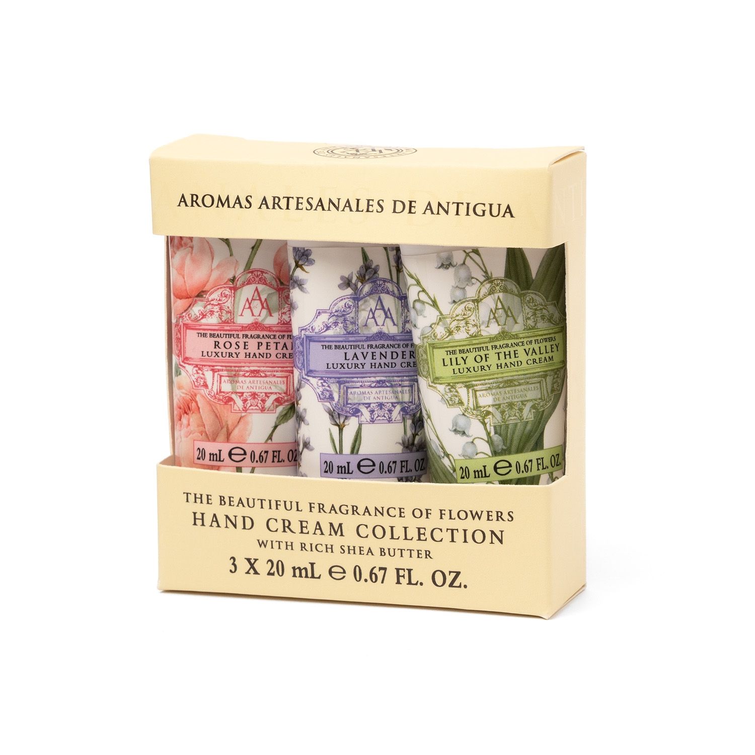 Triple AAA Lavender, Lily of the Valley & Rose Petal – Floral Mini Handcreme 3er Set