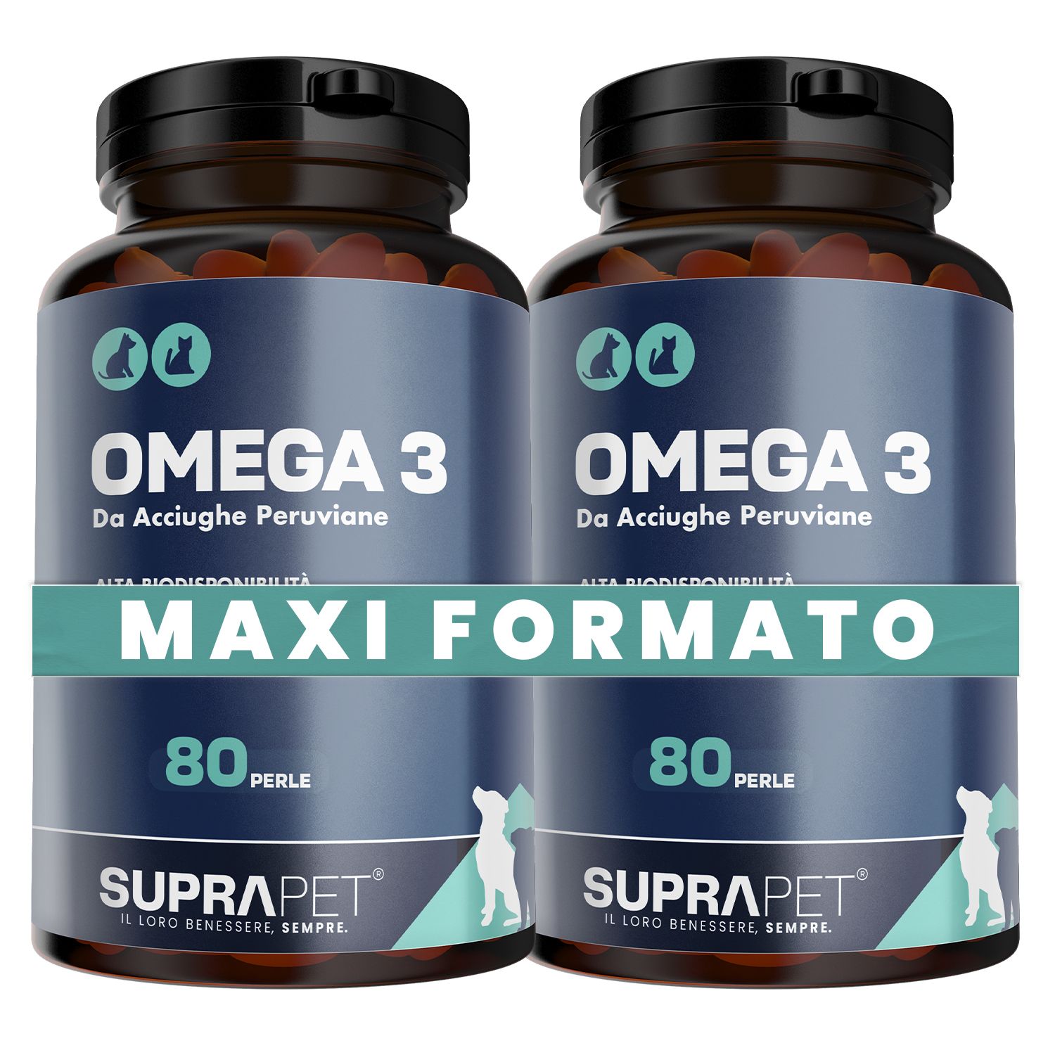 Suprapet Omega 3 Pet Perle Cani e Gatti Integratore Supporto Per Pelle Pelo e Articolazioni