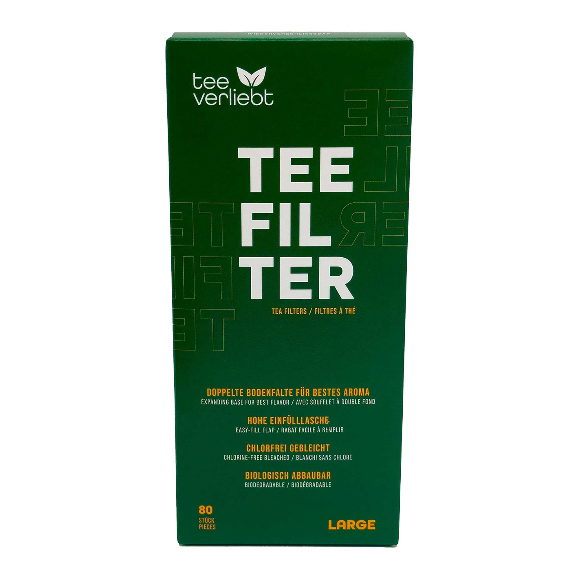 teeverliebt  - Teefilter aus Papier für losen Tee Größe L