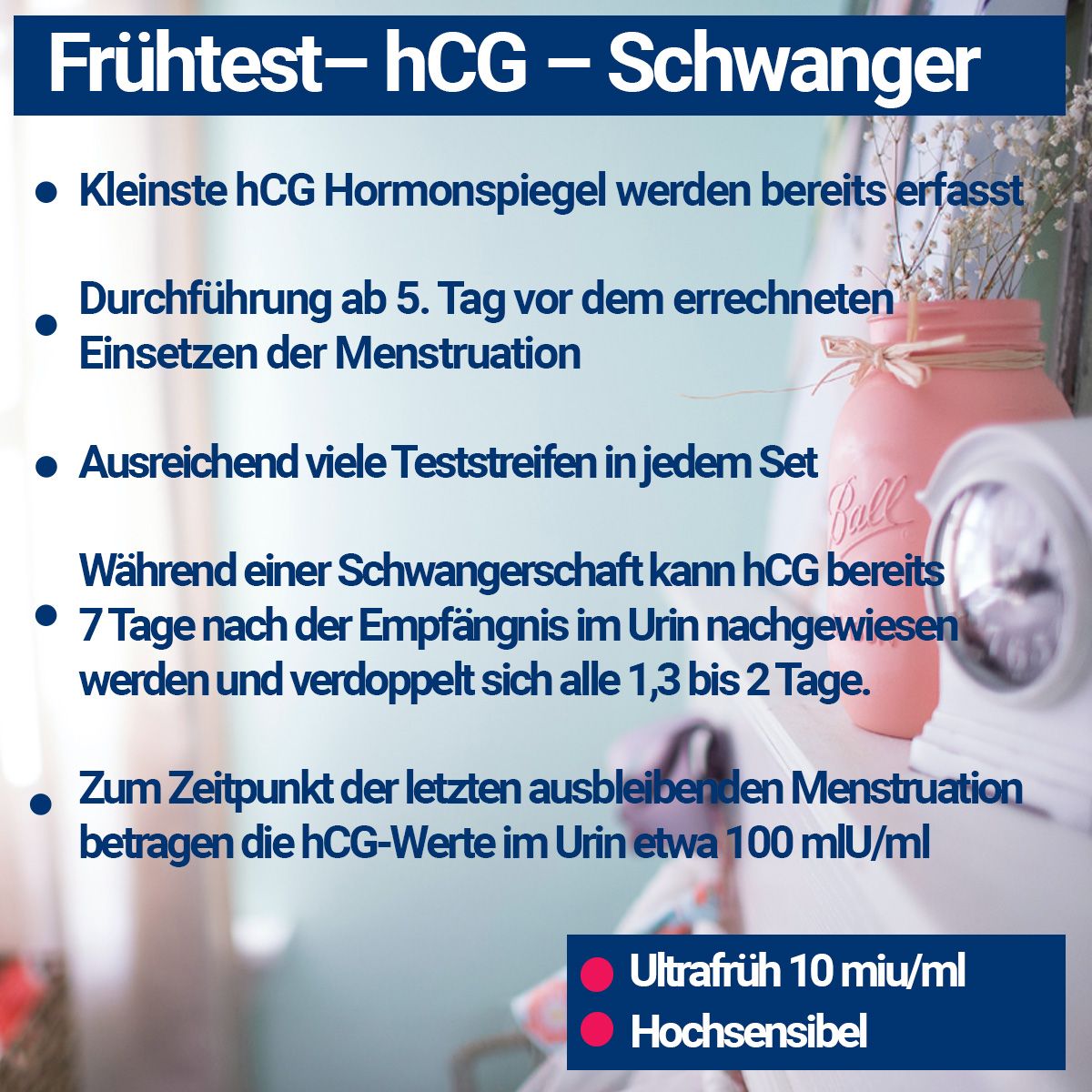 HIXO ultraempfindlicher Schwangerschaftstest 10 miu/ml