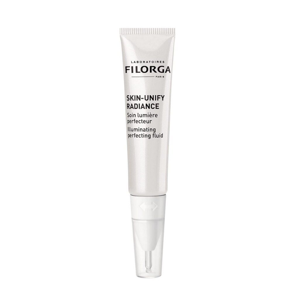 Weiße Tube mit Produktaufschrift. Marke FILORGA, Produktname SKIN-UNIFY RADIANCE.