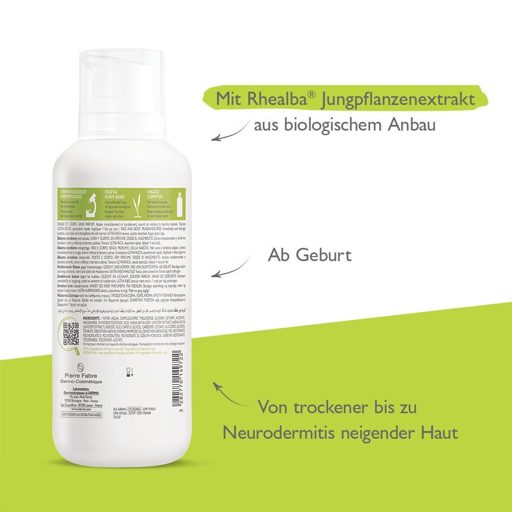 A-Derma Exomega Control Balsam rückfettend 400 ml