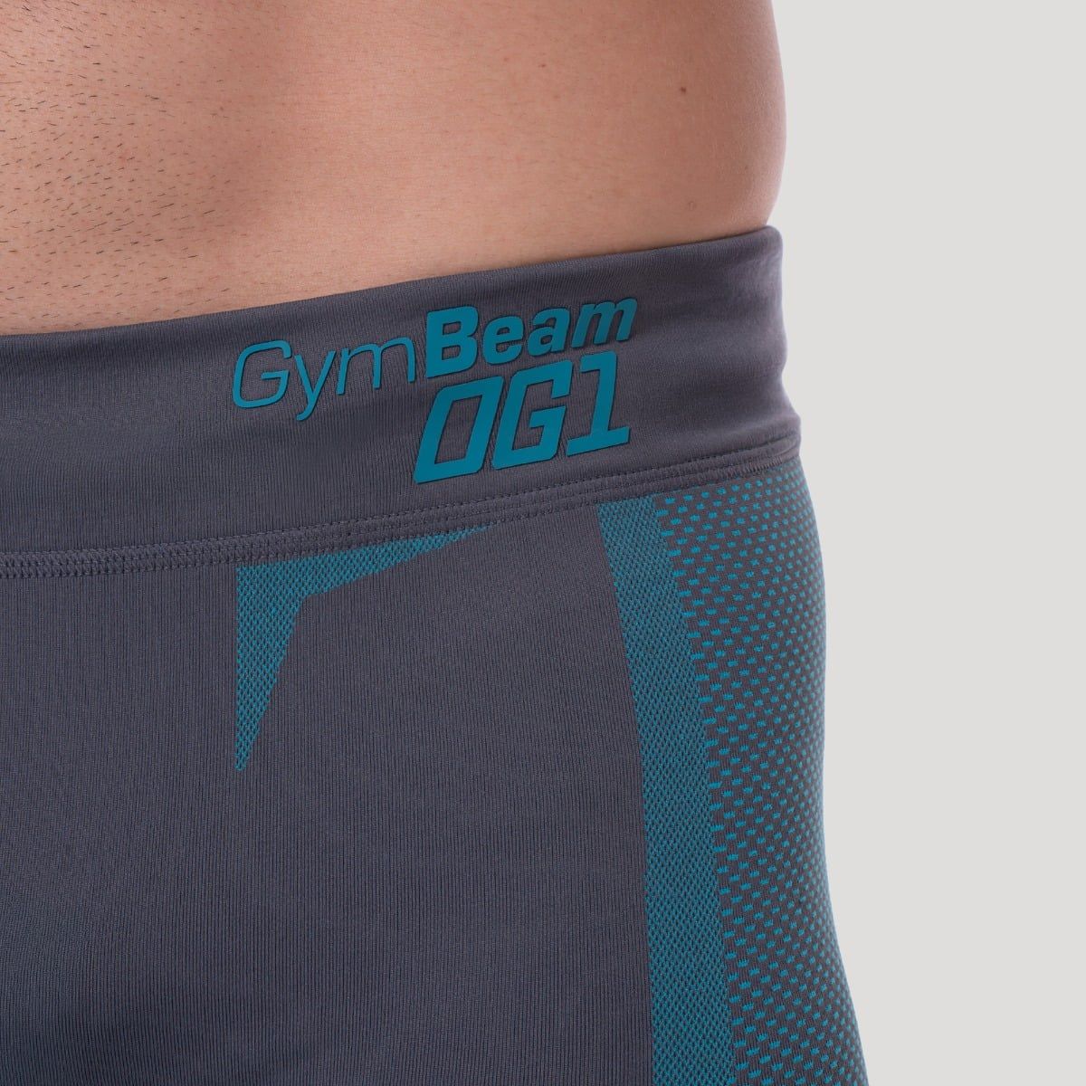 GymBeam OG1 Seamless Leggings Herren Slim Grey/Blue ohne Taschen