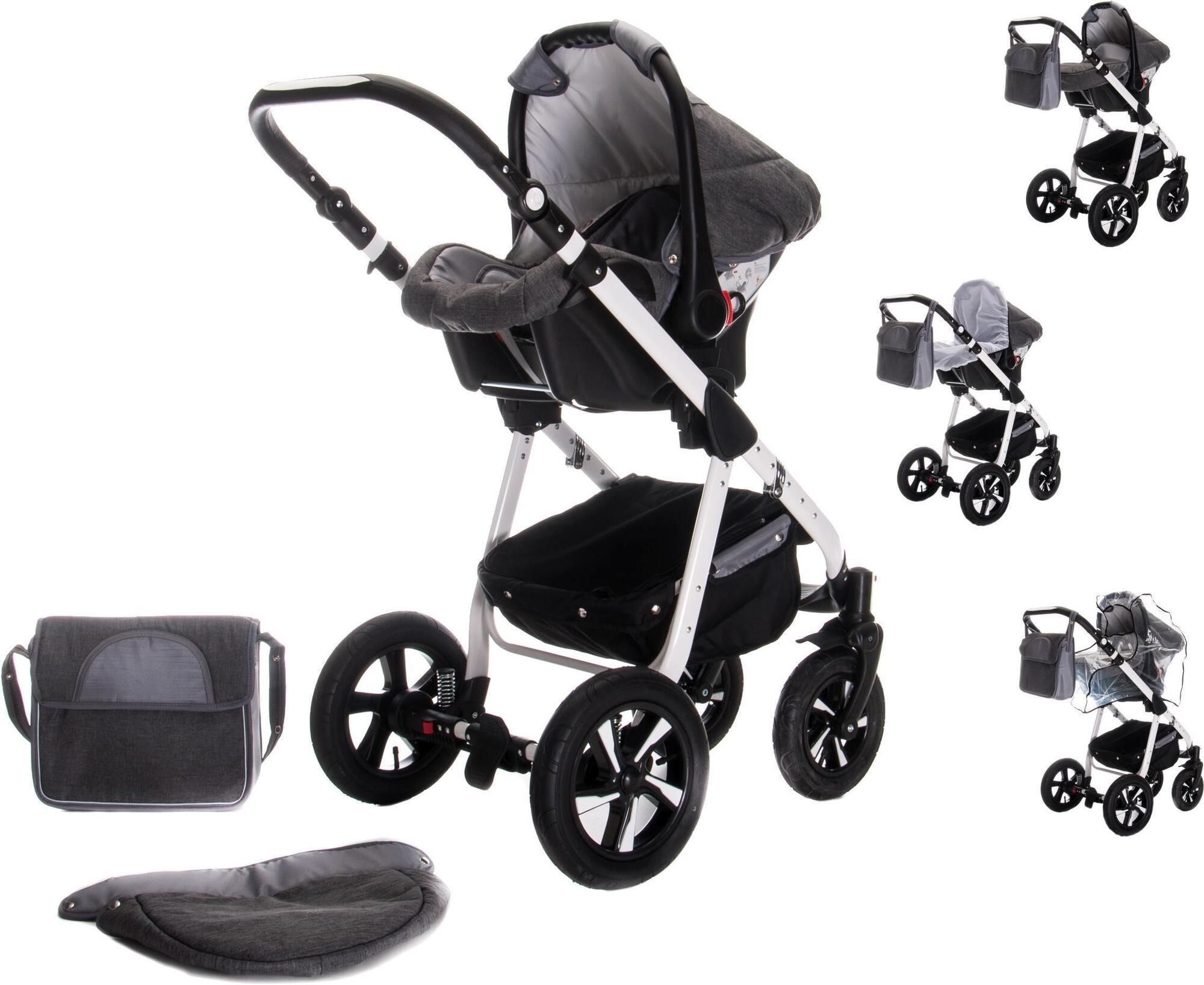 Friedrich Hugo Mandala 3 in 1 Kinderwagen Set Luftreifen, Espresso
