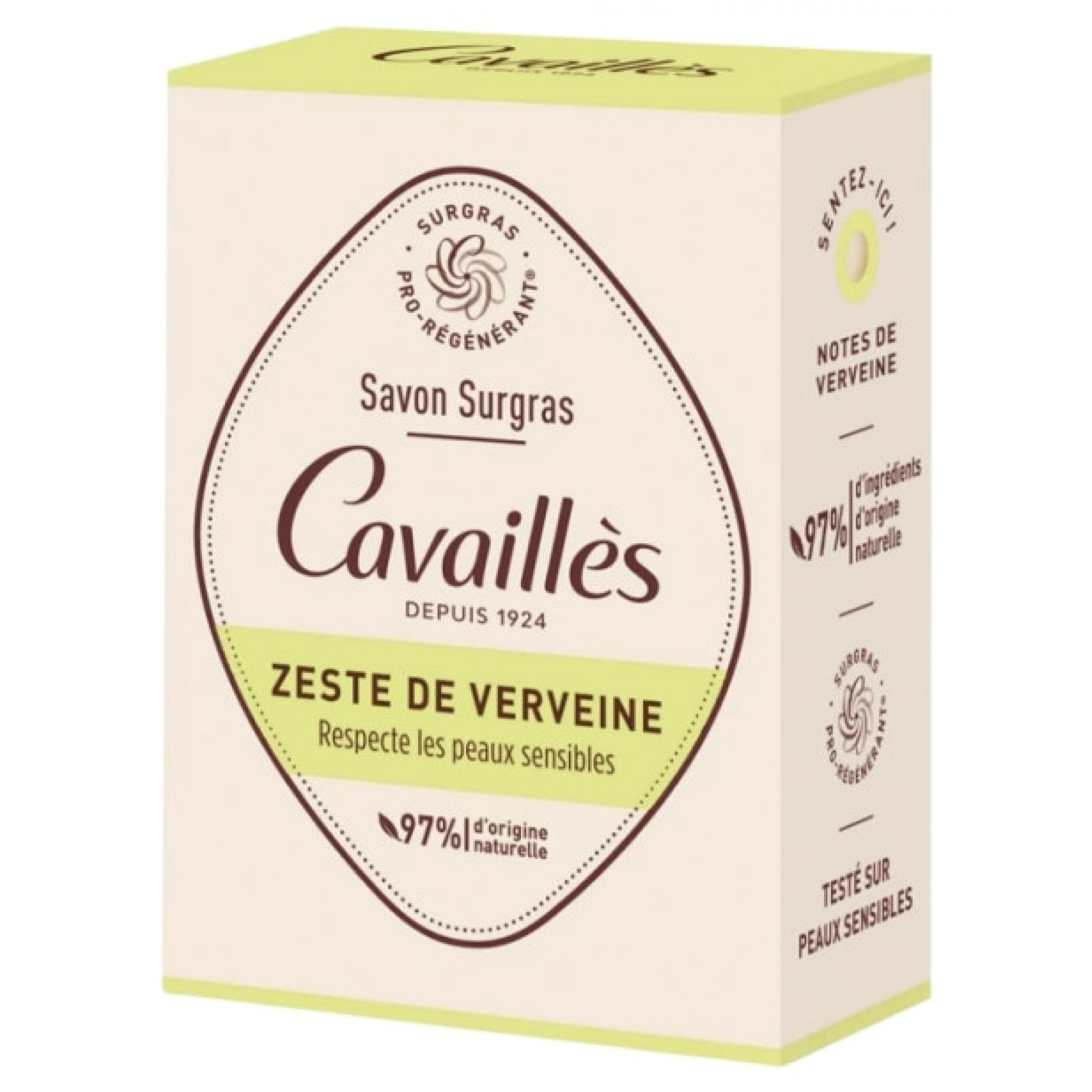 Cavaillès Rückfettende Seife Citronenverbene 3,3x6,4x9,5 cm
