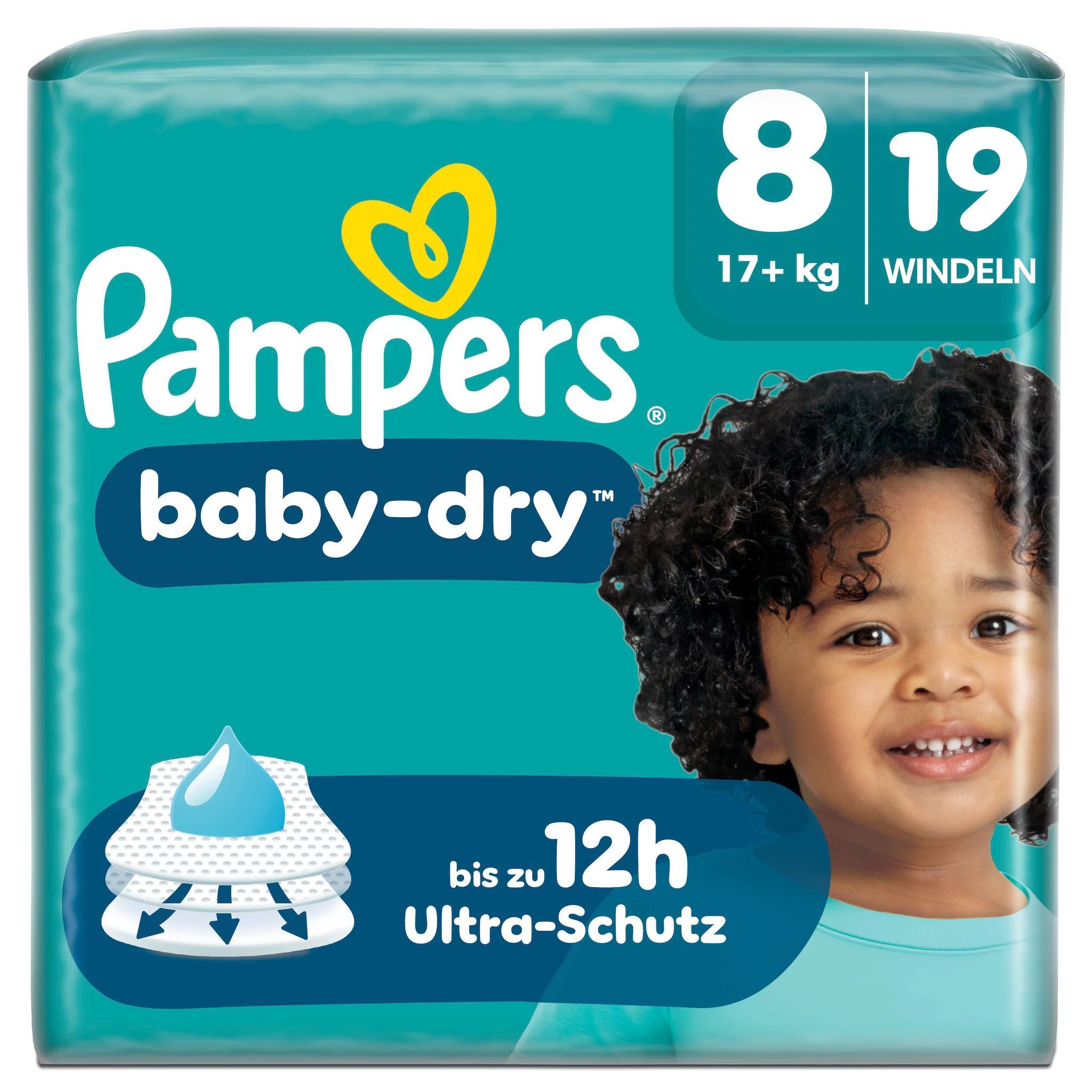 Pampers Baby Dry Gr.8 Extra Large 17+kg Windeln Single Pack 19 St