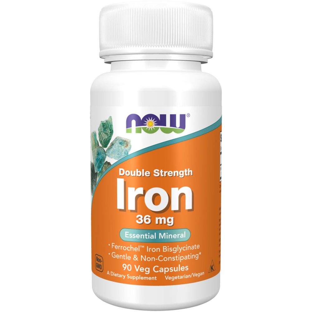 Now Foods, Double Strength Iron, 36mg 90 St