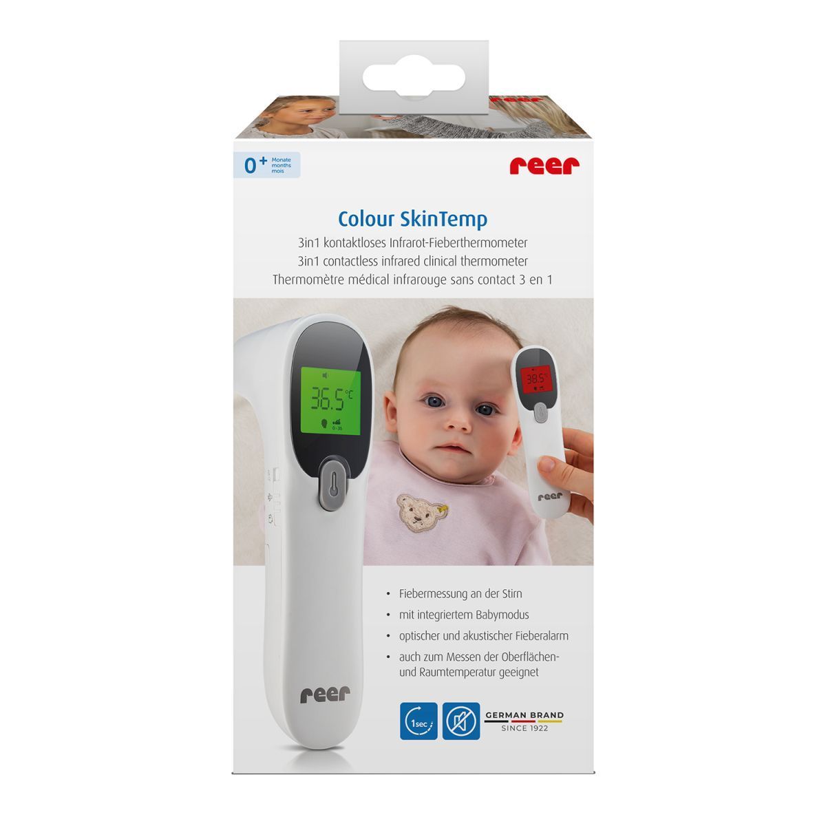 reer Colour SkinTemp 3in1 kontaktloses Infrarot-Fieberthermometer 1 St