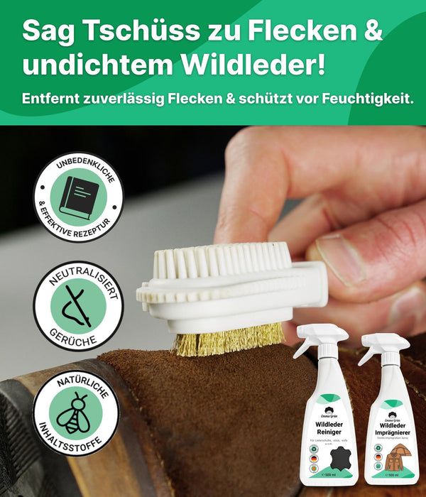 Emma Grün® Wildleder reinigen Set mit Reiniger & Imprägnierer