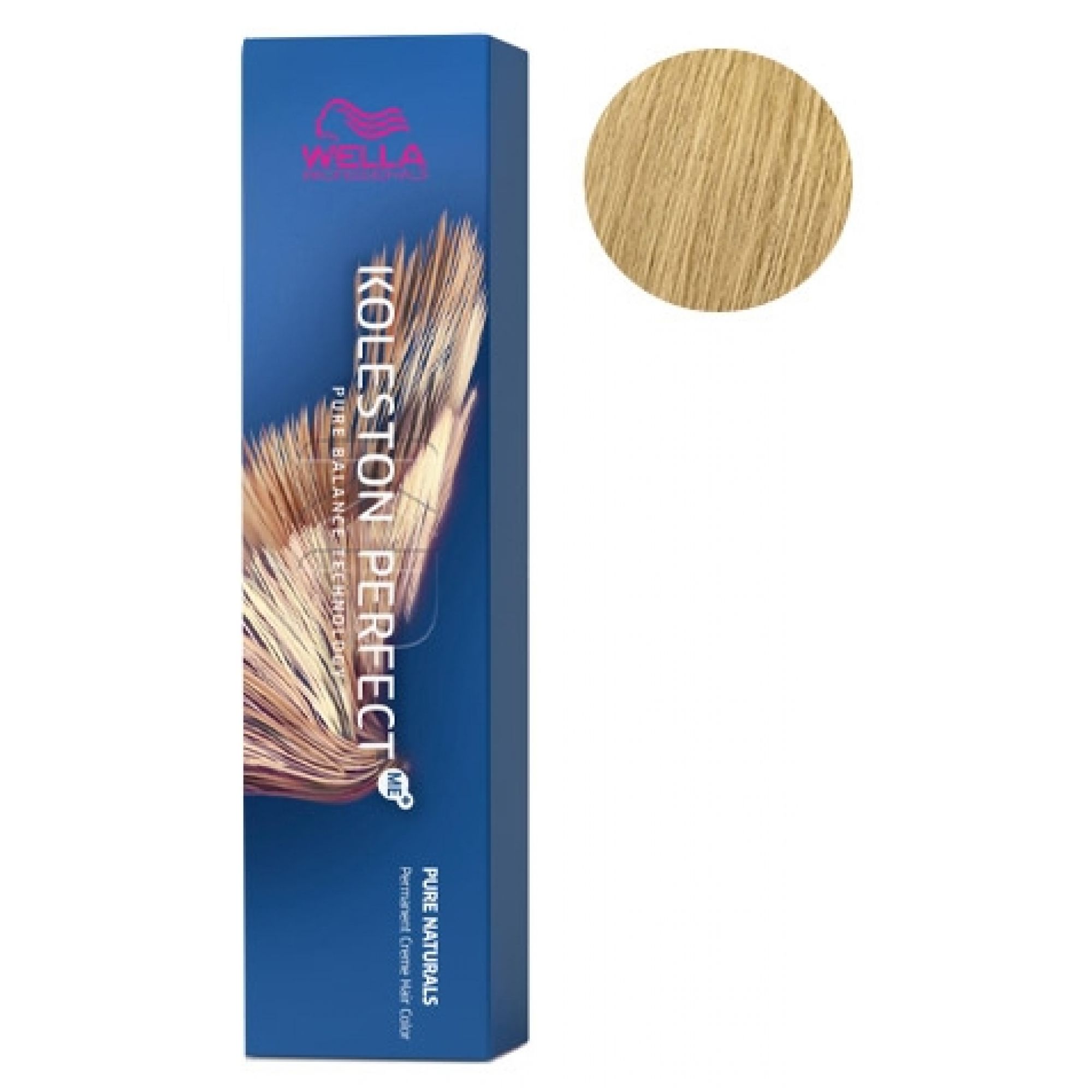 Wella Koleston-Haarfarbe Perfect ME+ 5/0 Hellkastanienbraun Verpackung mit Farbprobe.