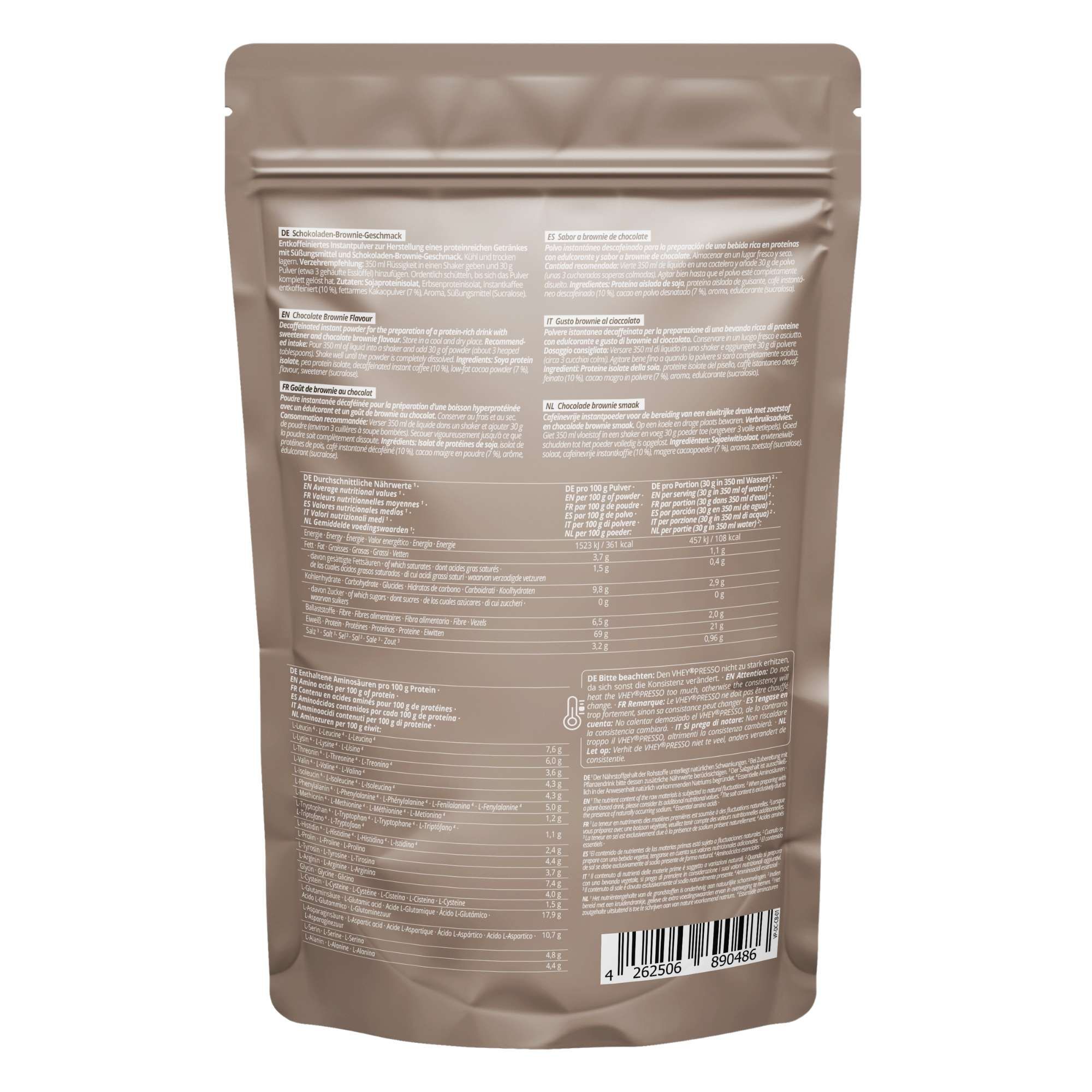 nutri+ Vheypresso Proteinkaffee Schoko Brownie Vegan DECAF