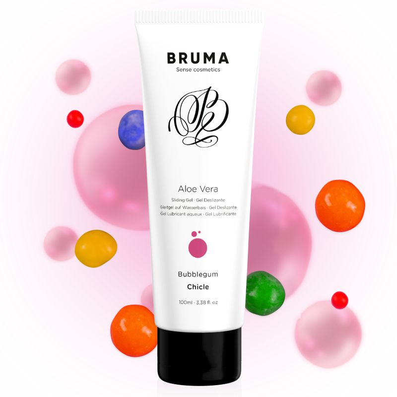 BRUMA Aloe Vera Gleitgel Bubblegum Chicle in weißer Tube mit schwarzem Deckel. 100ml.