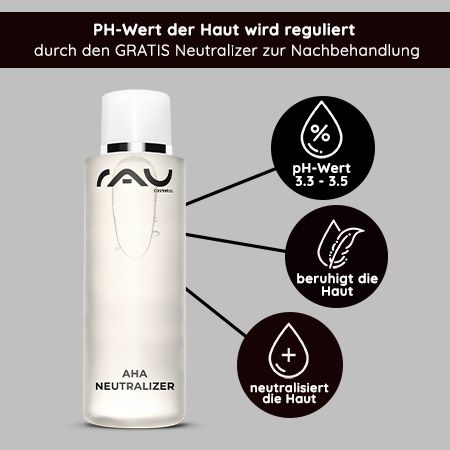 RAU Cosmetics Fruit Acid AHA, 2% BHA, PHA Fruchtsäurepeeling inkl. Neutralizer gegen Mitesser, Akne