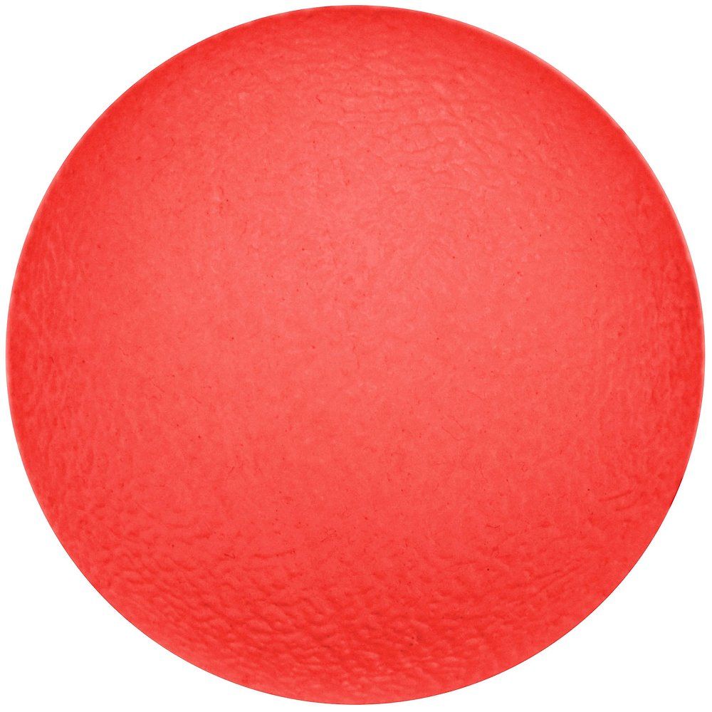 Roter Handtrainer-Ball mit strukturierter Oberfläche.