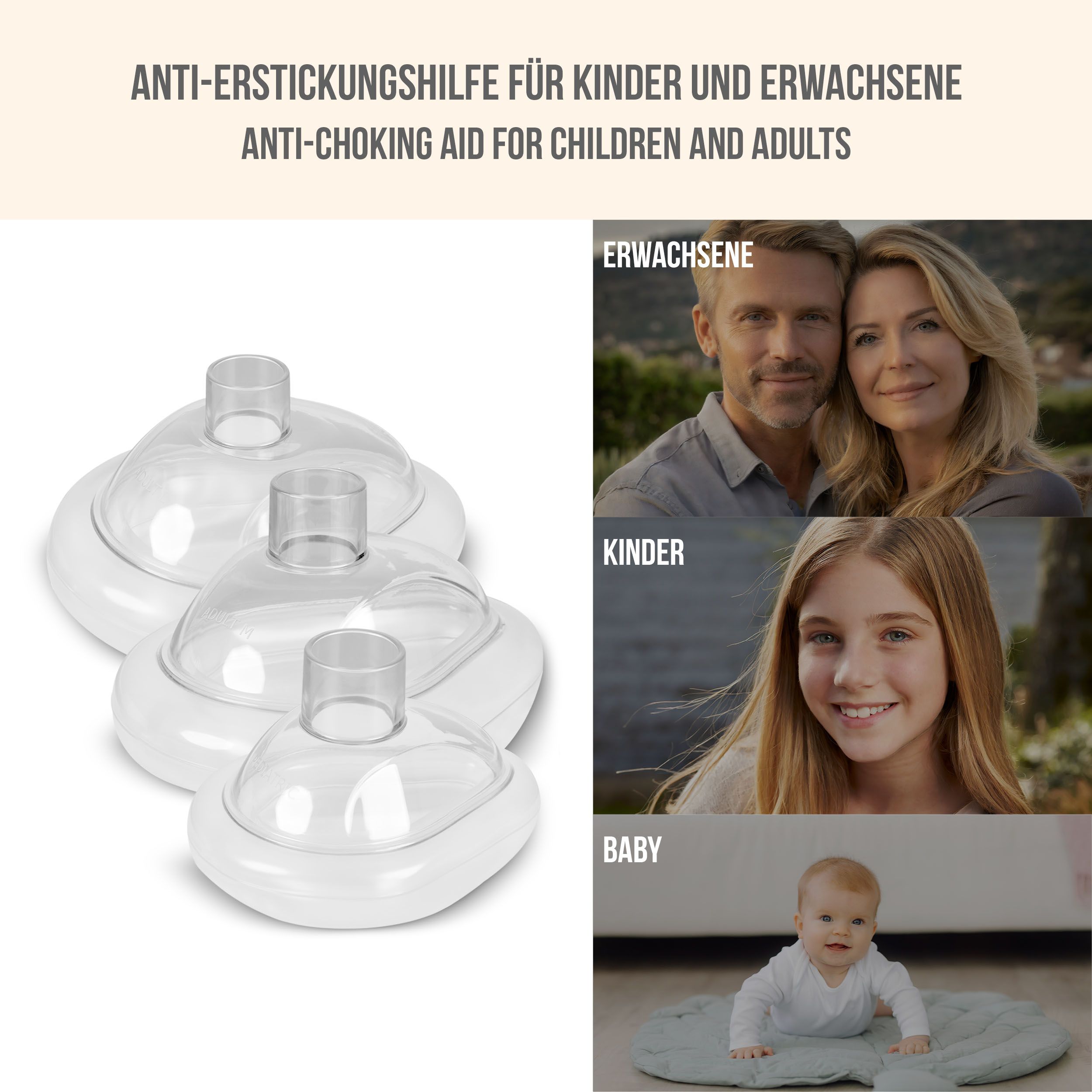 Pulox ChokeVAC - Anti-Erstickungsgerät inkl. 3 Masken in transparenter Transporttasche