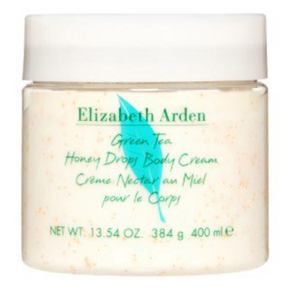Cremebehälter mit Deckel. Aufschrift: Elizabeth Arden Green Tea Honey Drops Body Cream. Inhalt: 400 ml.
