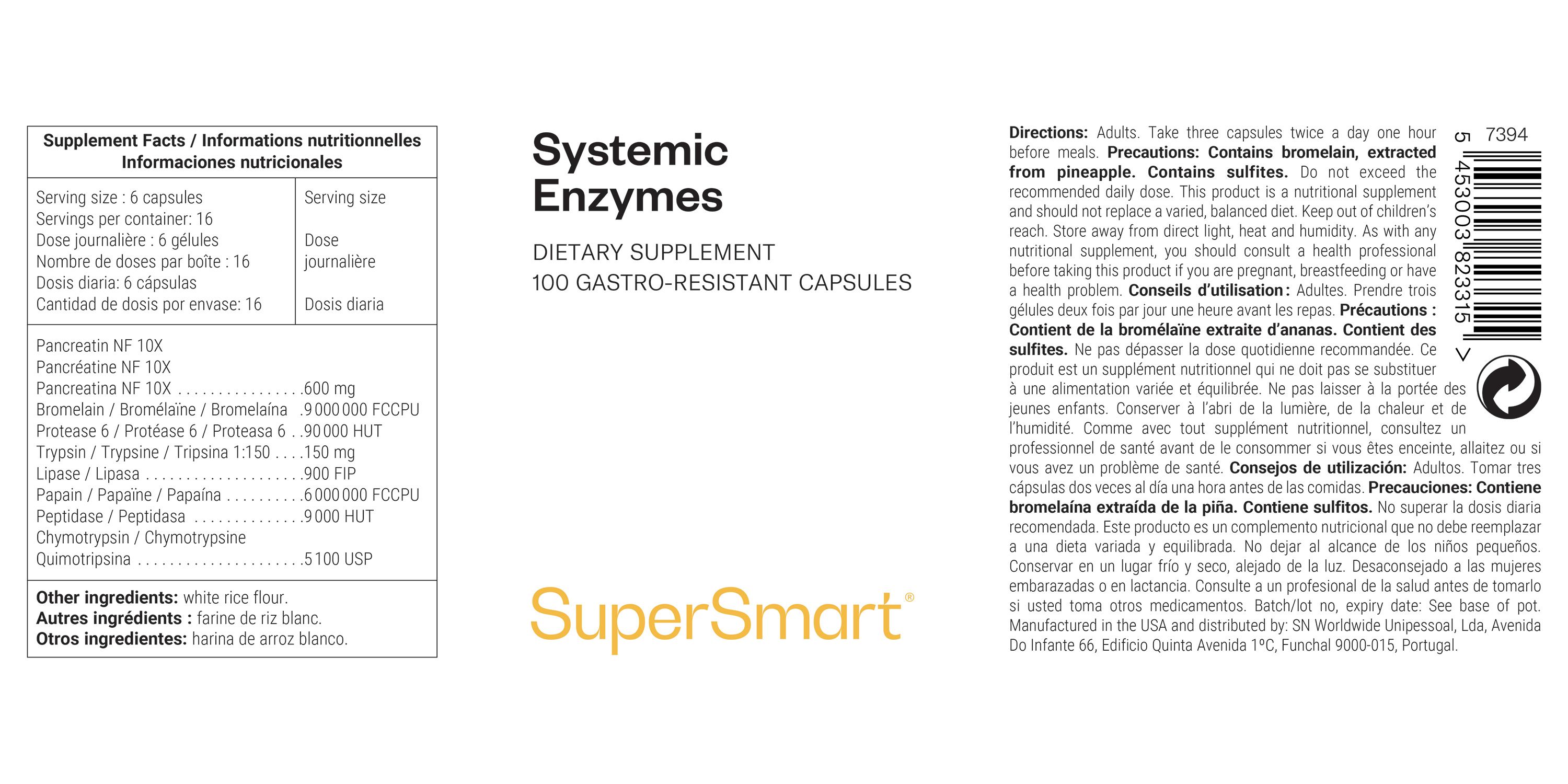 SuperSmart - Systemic Enzymes 100 St