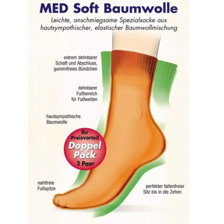 COMPRESSANA GoWell Soft Doppelpack Diabetiker/Rheumatiker Socken aus Baumwolle