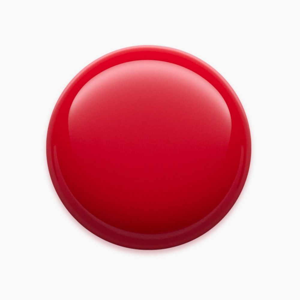 Eine glänzende, rote Kugel auf weißem Hintergrund.