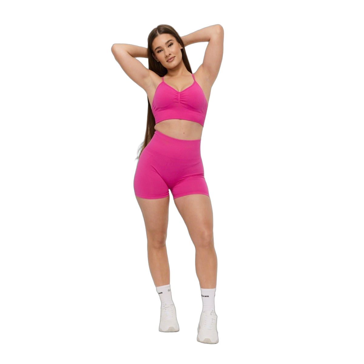 GymBeam Sport-BH Damen nahtlos mit herausnehmbaren Polstern in Rose