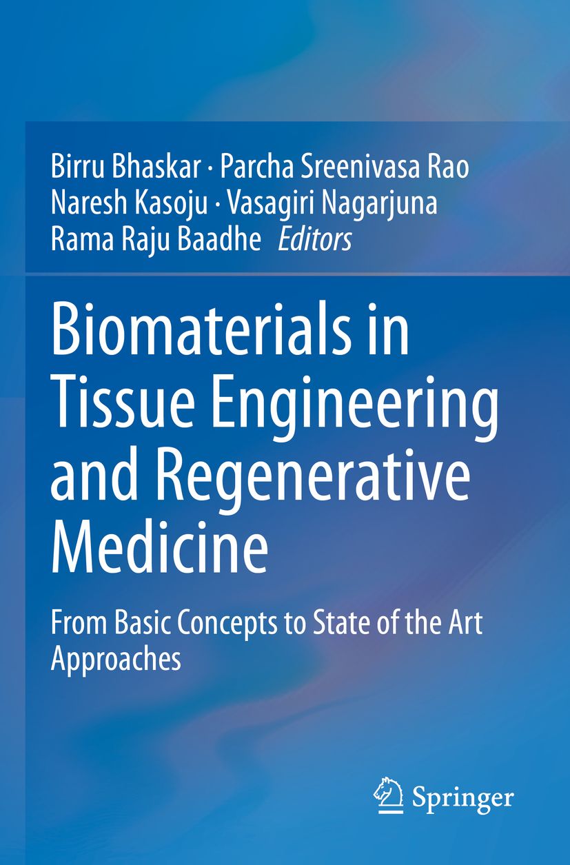 Buchcover: Biomaterialien in Tissue Engineering und Regenerative Medizin. Autorennamen und Springer-Logo sichtbar. Blauer Hintergrund.