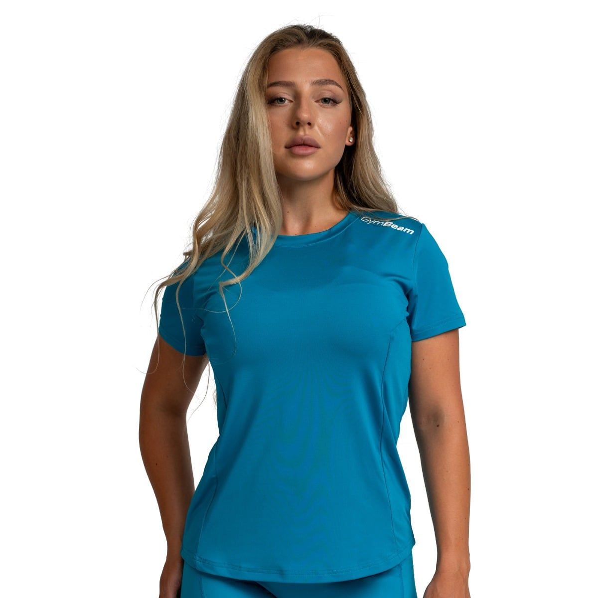 GymBeam T-Shirt für Frauen mit Rundhalsausschnitt und Kurzarm in Aquamarine 1 St