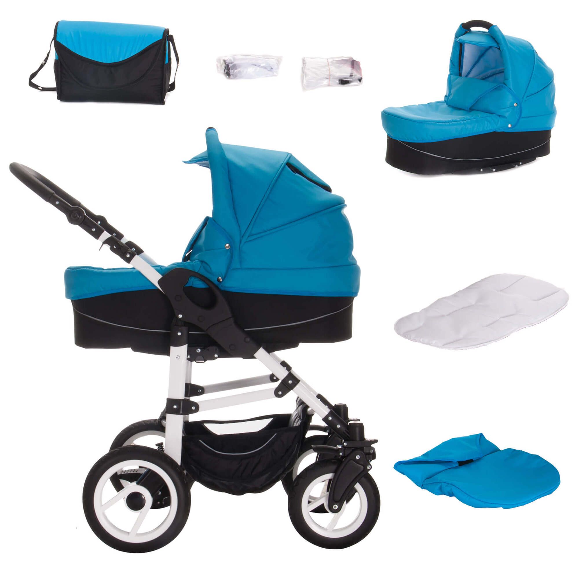 Bebebi Paris 3 in 1 Kinderwagen Set mit Original Maxi Cosi, Luft Louvre