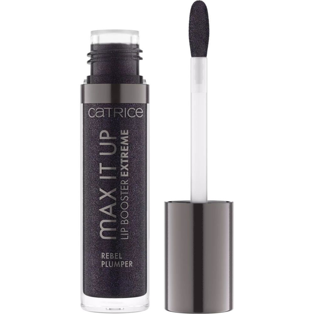 Catrice Max It Up Lip Booster Extreme in dunklem Lila mit Applikator.