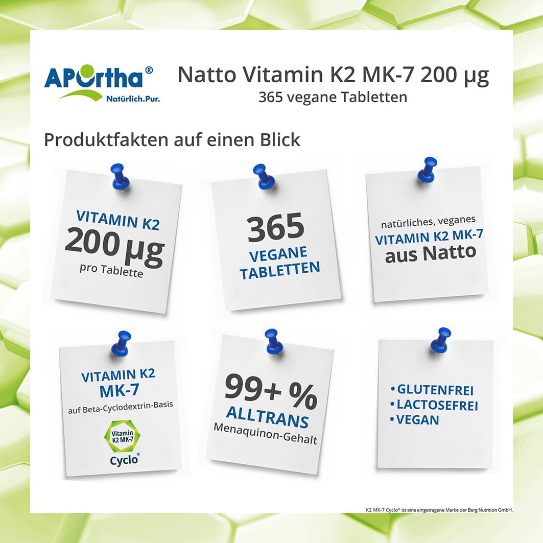 Aportha Vitamin K2-Mk7 200 µg Tabletten 365 St