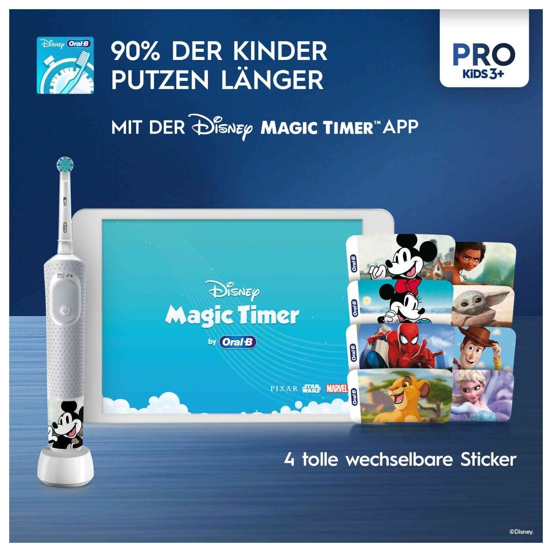 Oral-B Pro Kids Disney 100 Elektrische Zahnbürste/Electric Toothbrush für Kinder ab 3 Jahren #Vipr 1 St Zahnbürste