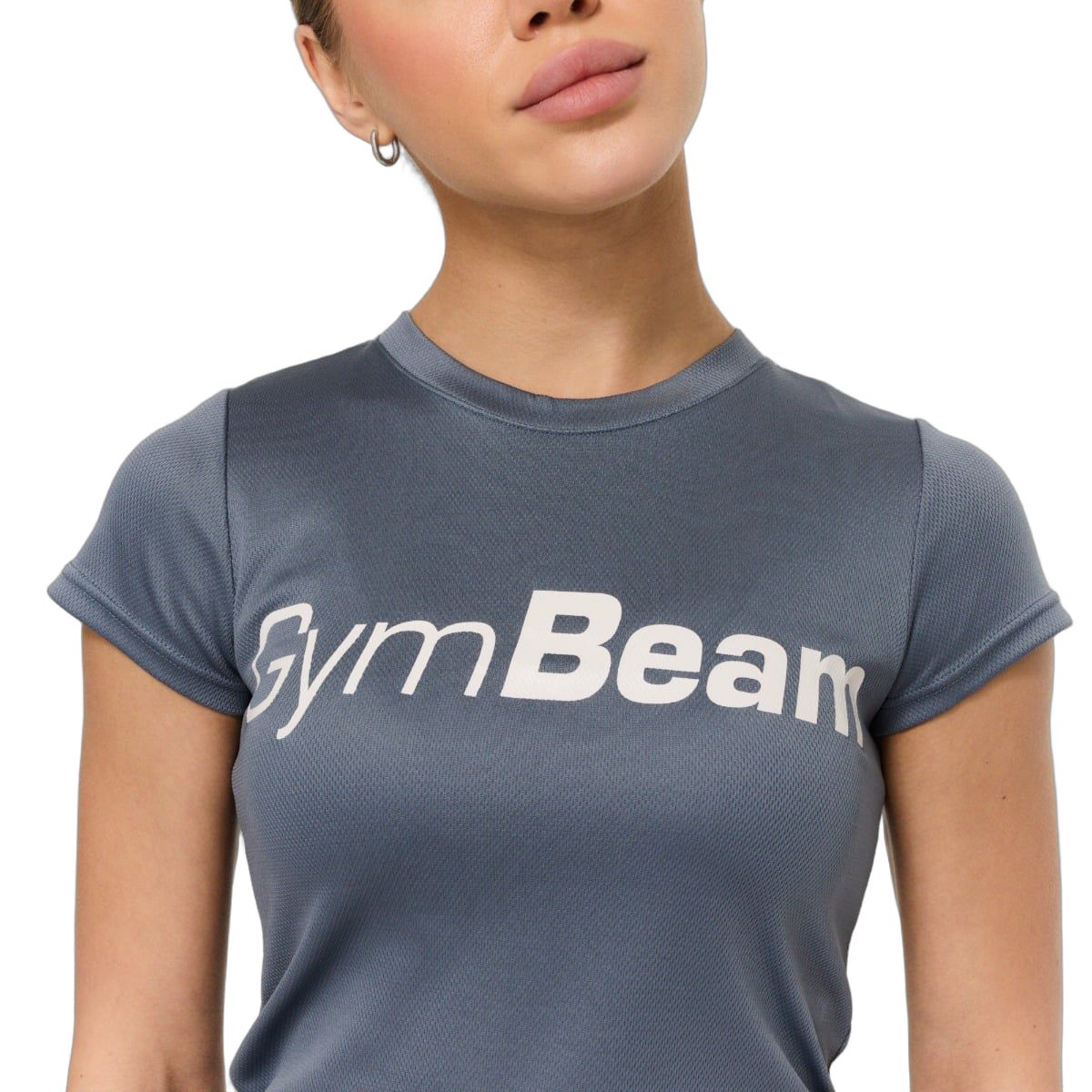 GymBeam T-Shirt Damen regular mit rundem Ausschnitt und Kurzarm in Denim Blue
