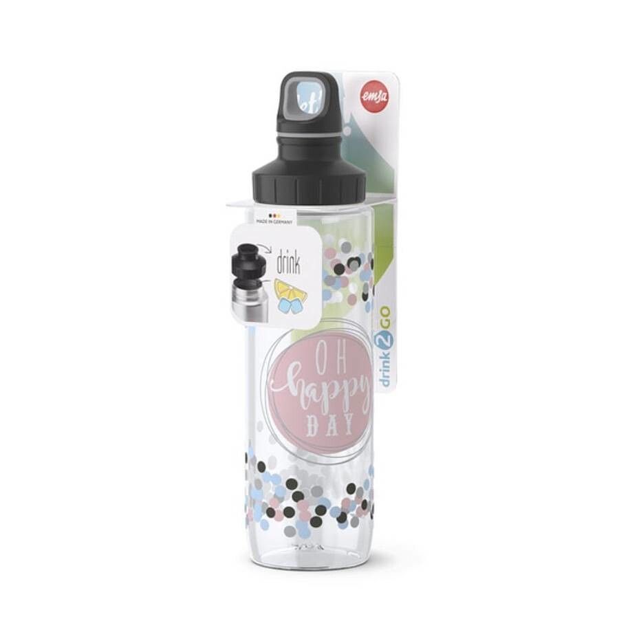 Emsa Trinkflasche Tritan ScrHappy Day 0,7l transparent 1 St