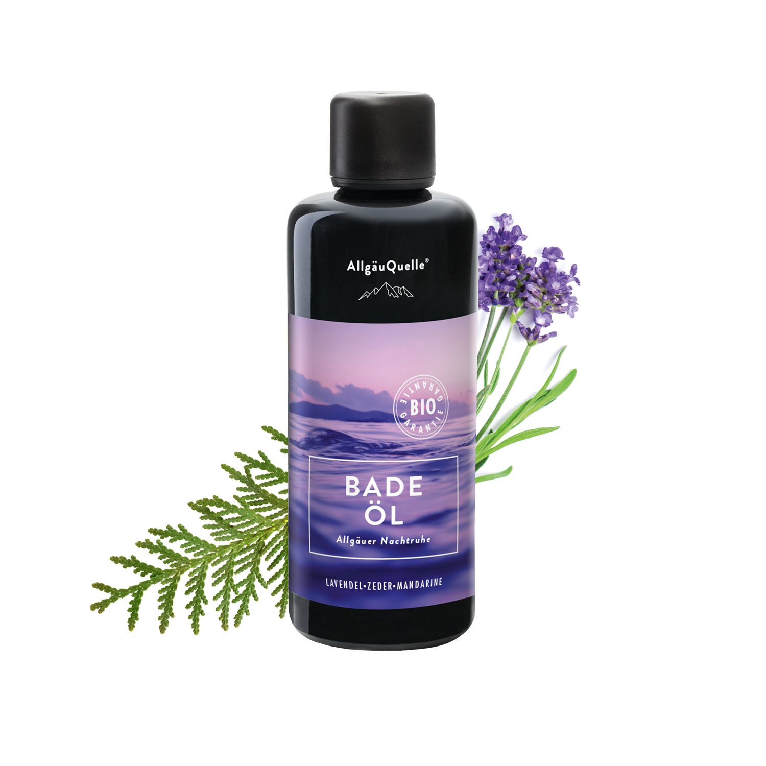 Allgäuquelle Bio Badeöl Badezusatz Nachtruhe Badeduft Lavendel
