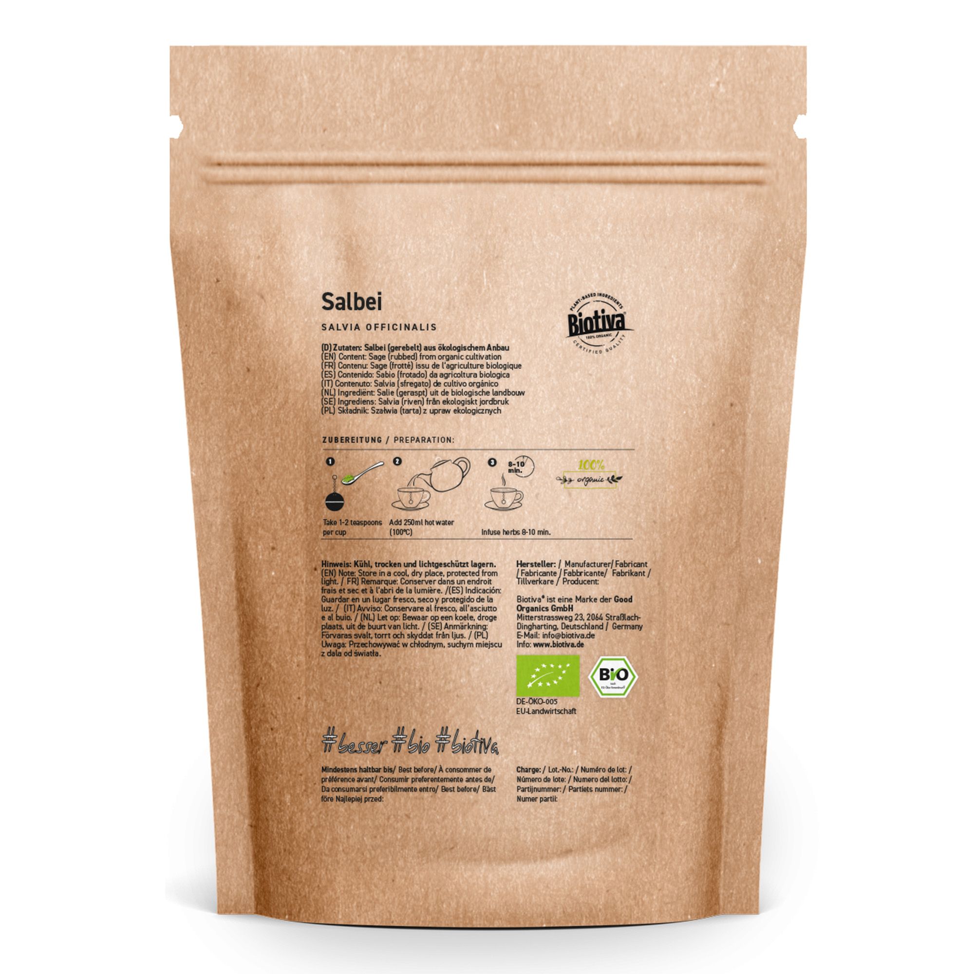 Biotiva Salbei Tee gerebelt Bio