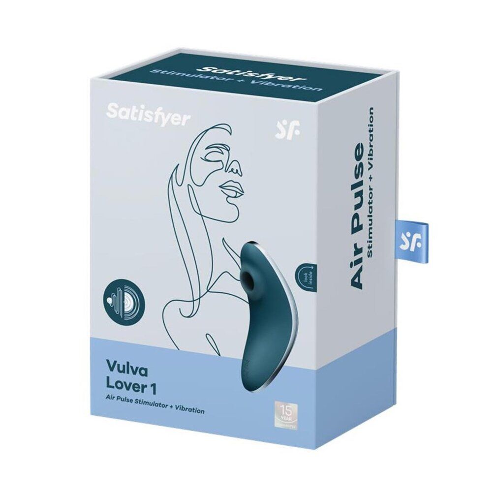 Verpackung von Satisfyer. Produktname: Vulva Lover 1. Air Pulse + Vibration.