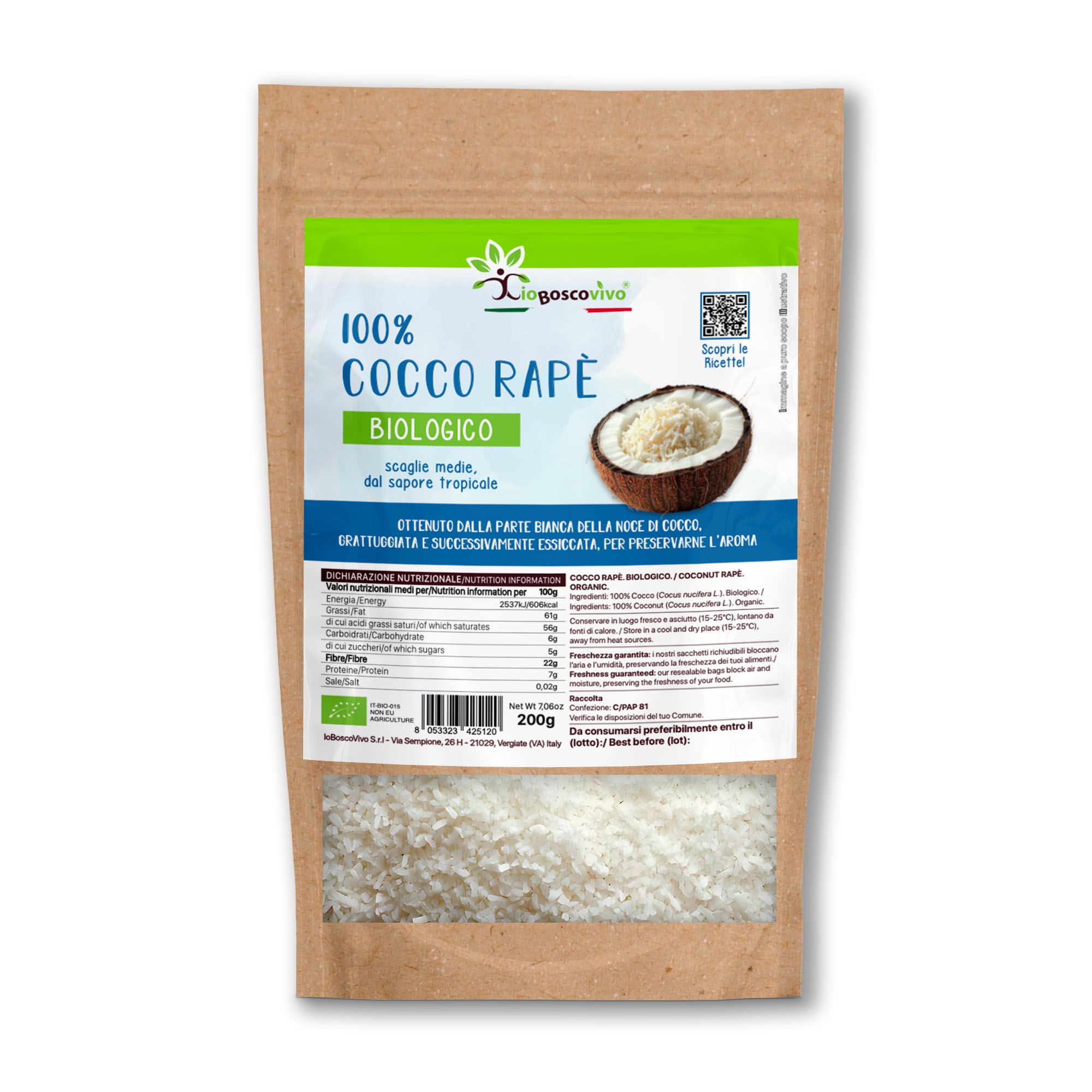 IoBoscoVivo Cocco rape a scaglie piccole biologico