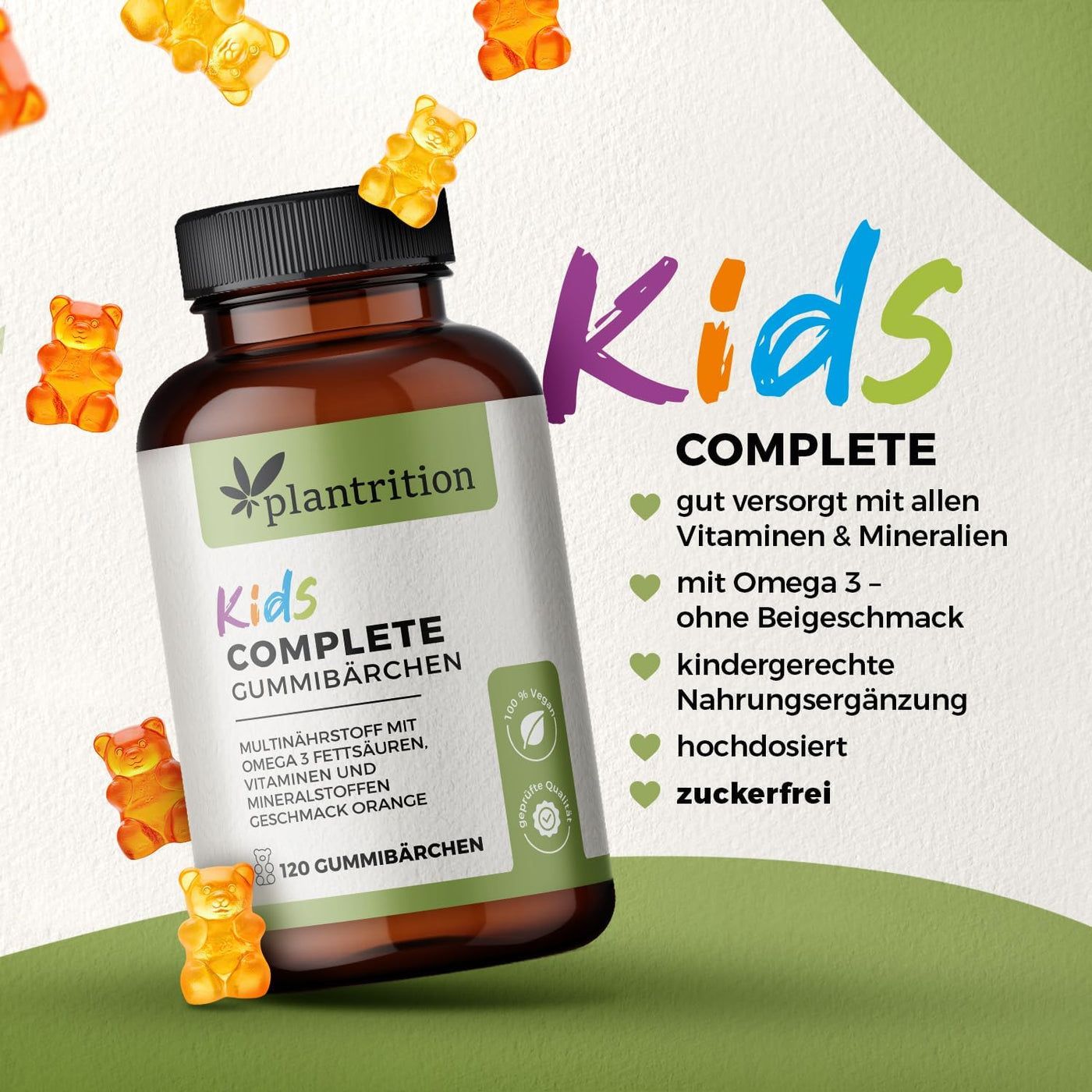 plantriton Kinder Vitamine + Omega 3 Gummibärchen