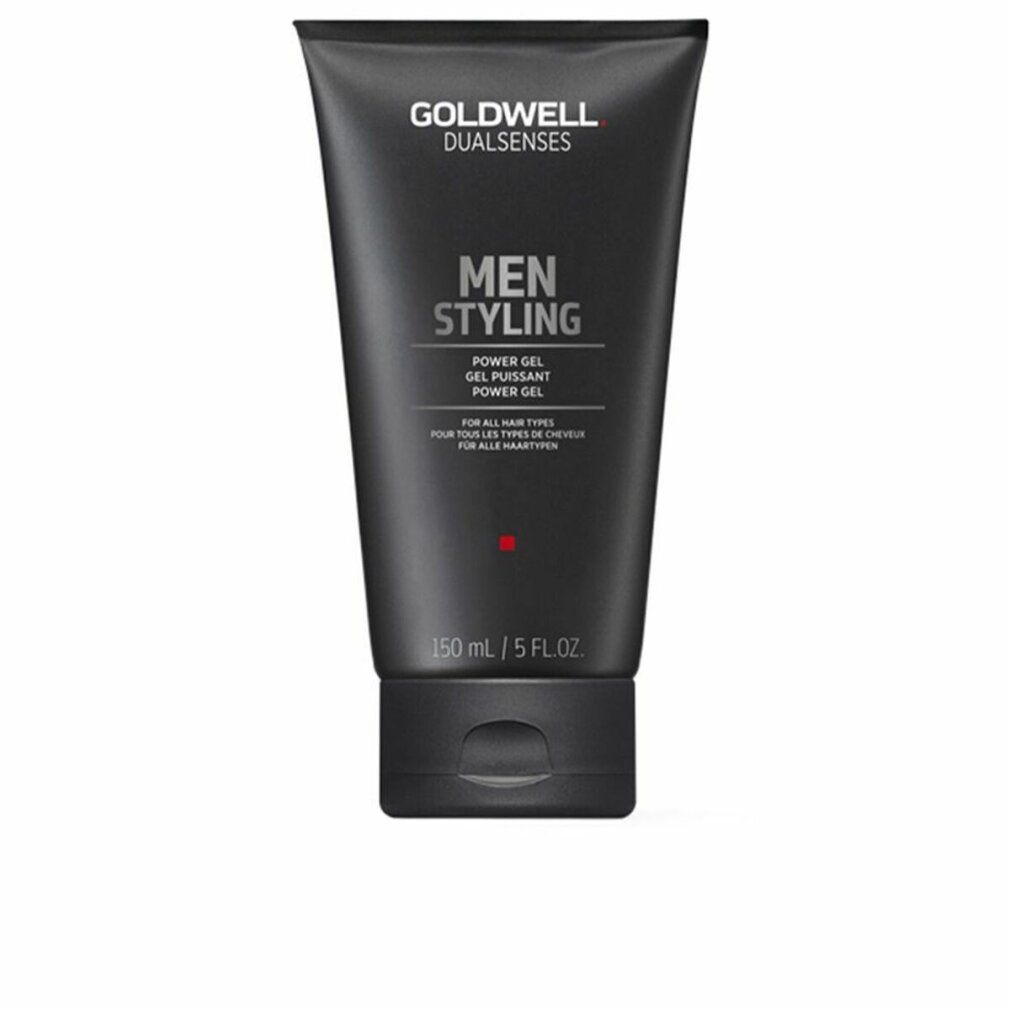 Schwarze Tube mit Produktaufschrift. Goldwell Dualsenses Men Styling Power Gel. 150 ml / 5 FL.OZ.