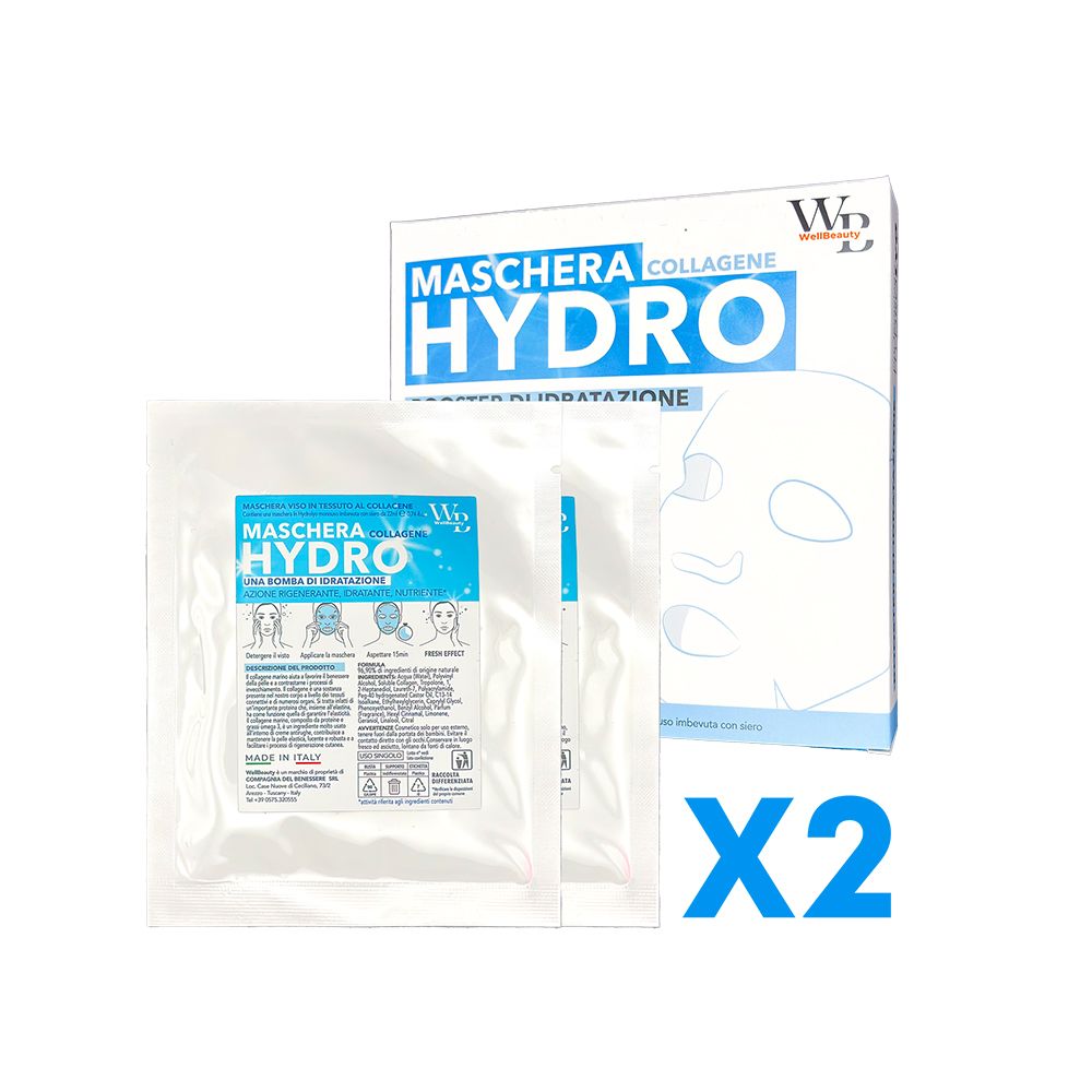 WellBeauty HydroLyo - Maschera al Collagene Marino Viso x 2