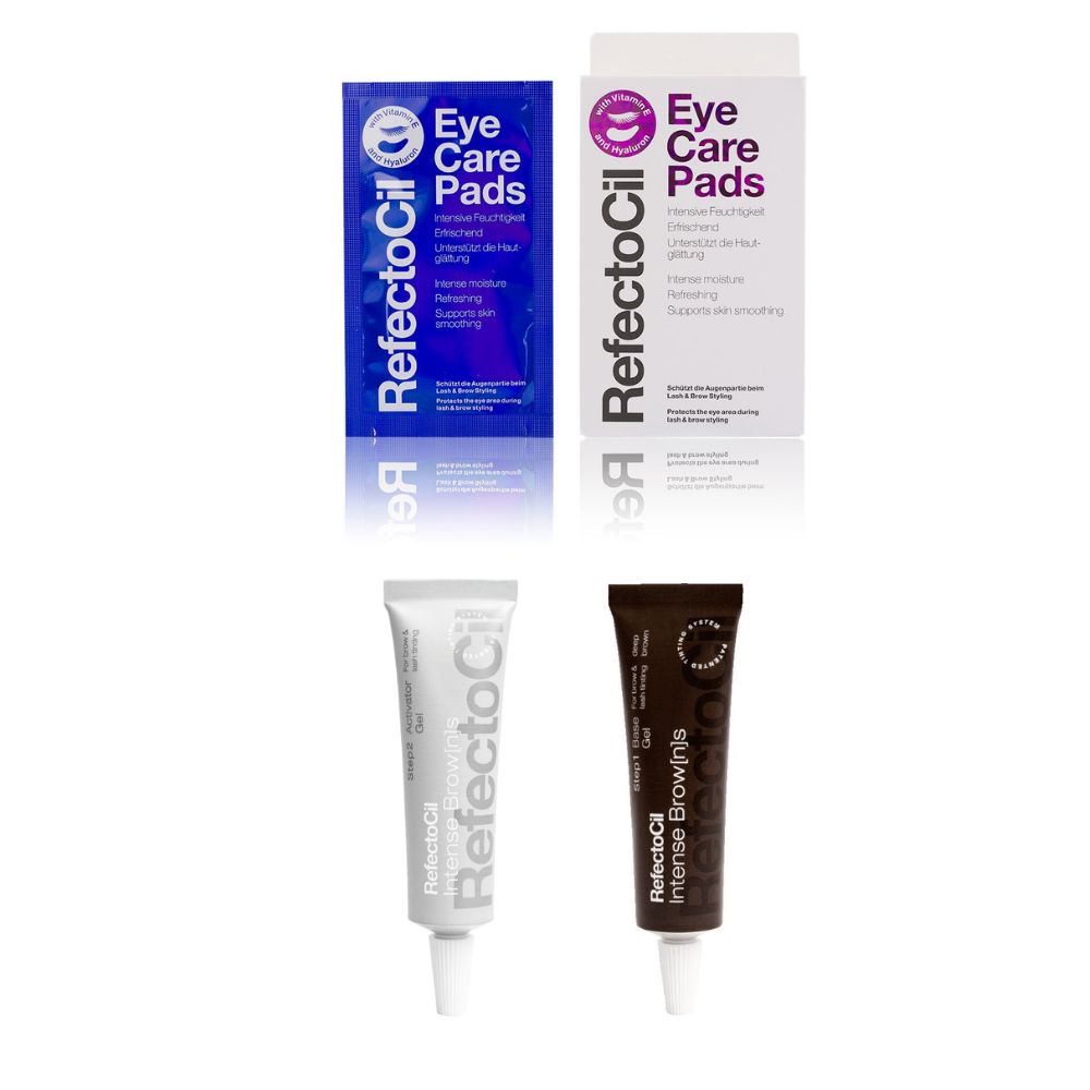RefectoCil Base Gel Dunkelbraun & Intense Brow[n]s Activator Gel & Eye Care Pads Set
