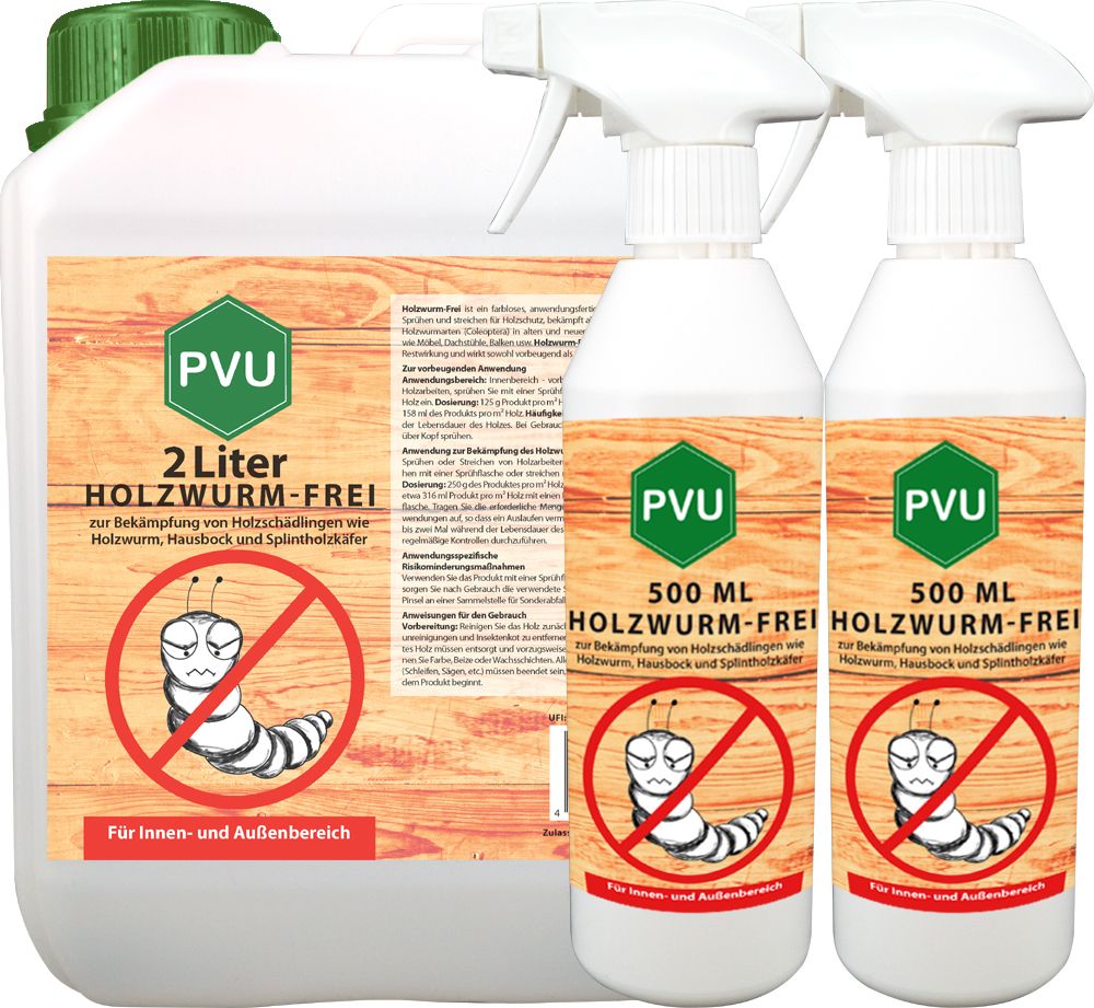 PVU Holzwurmspray zur Bekämpfung von Holwürmern und Holz Schädlingen
