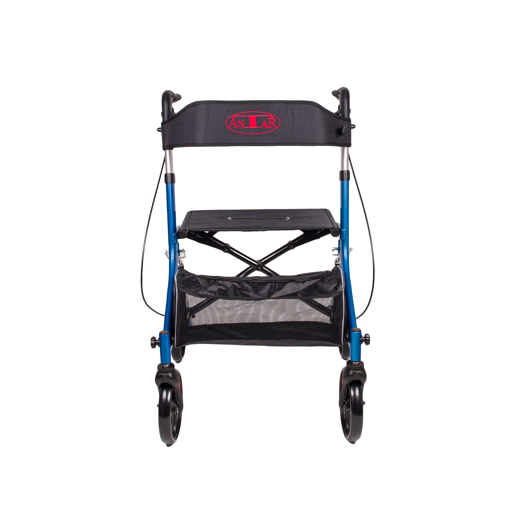 Antar Leichtgewicht Rollator mit Federung blau metallic