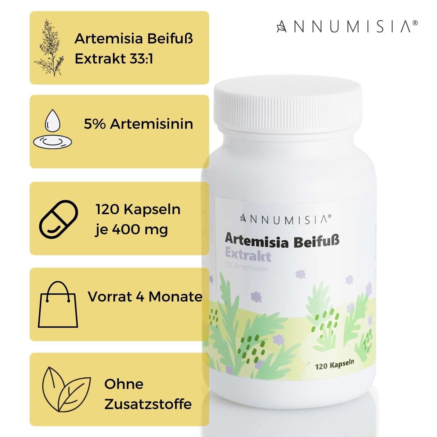 ANNUMISIA® Artemisia Beifuß Extrakt Kapseln 5% Artemisinin