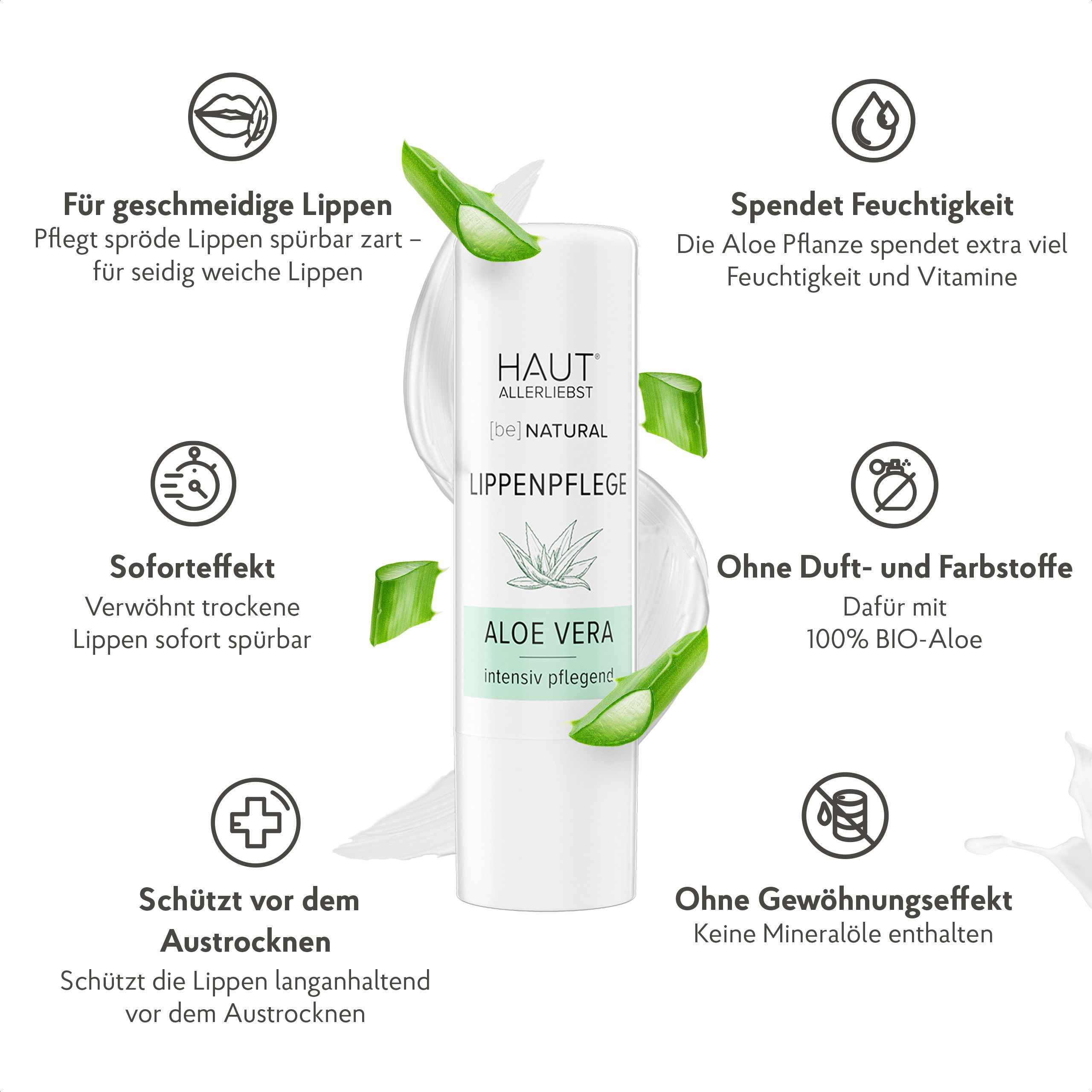 HAKA Lippenpflege Aloe Vera für trockene und spröde Lippen