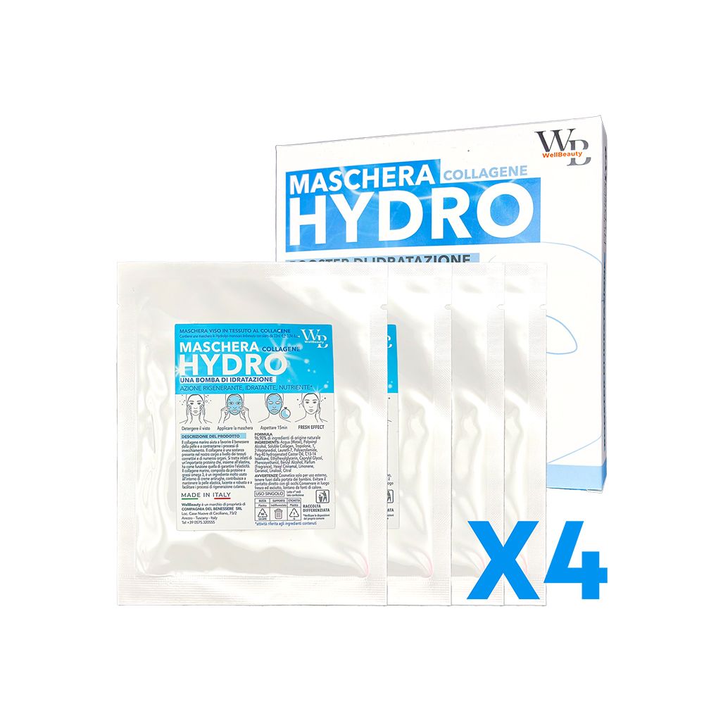WellBeauty HydroLyo - Maschera al Collagene Marino Viso x 4