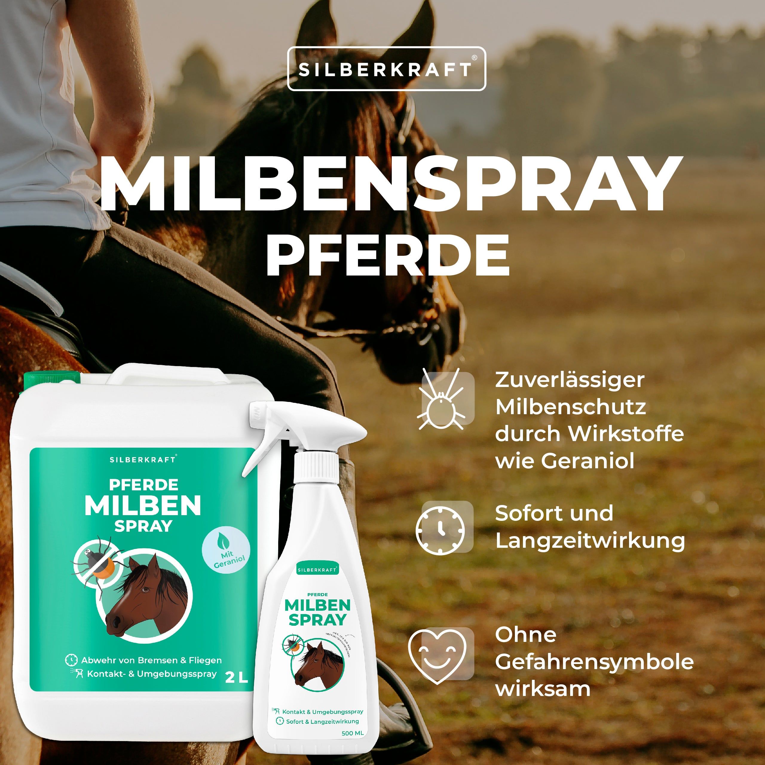 Silberkraft Milbenspray Pferde 2500 ml Spray