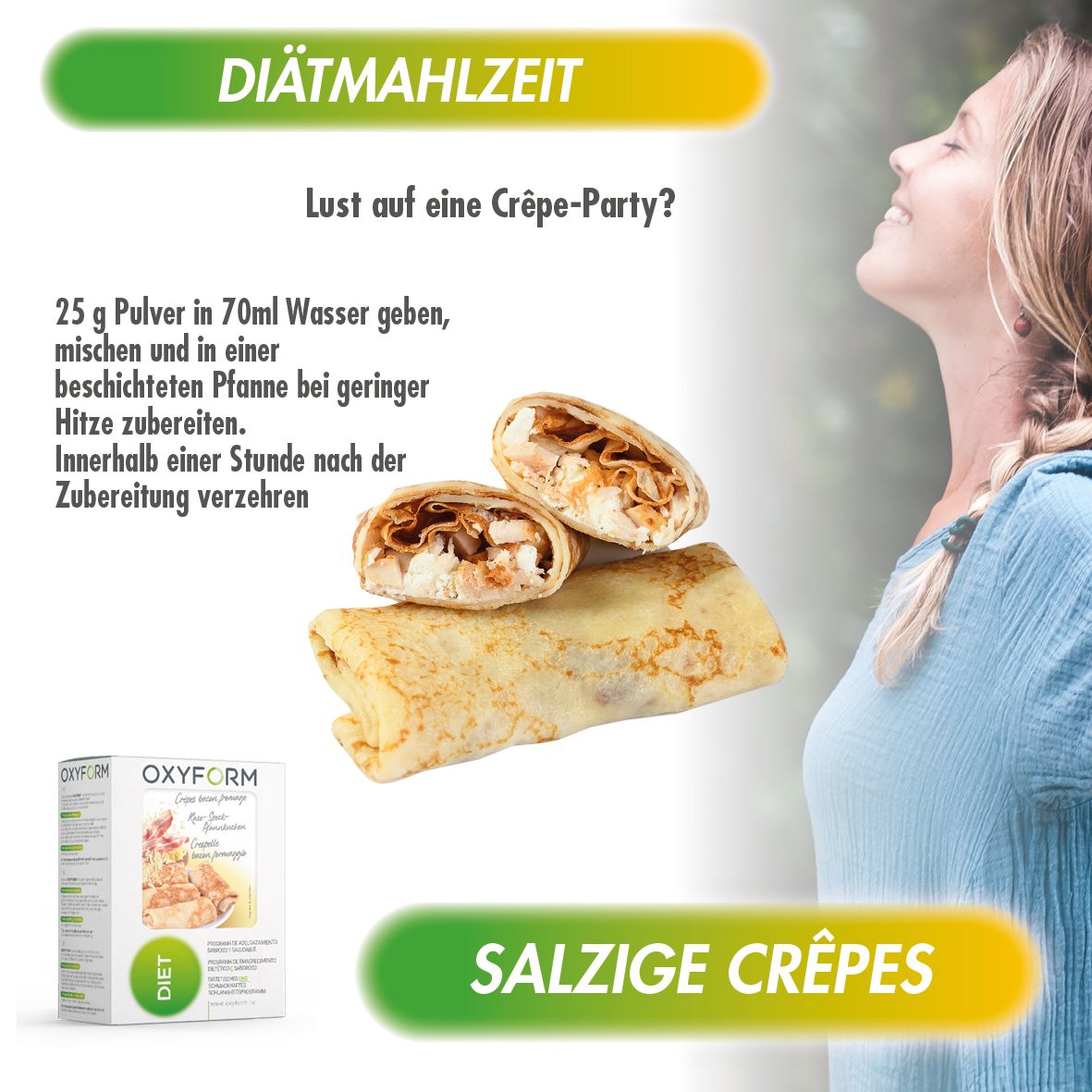 Oxyform Salziger Crêpe Schinken Käse Beutel 12 St